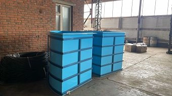 Купель угловая в металлокаркасе 1300х1300х1500 мм